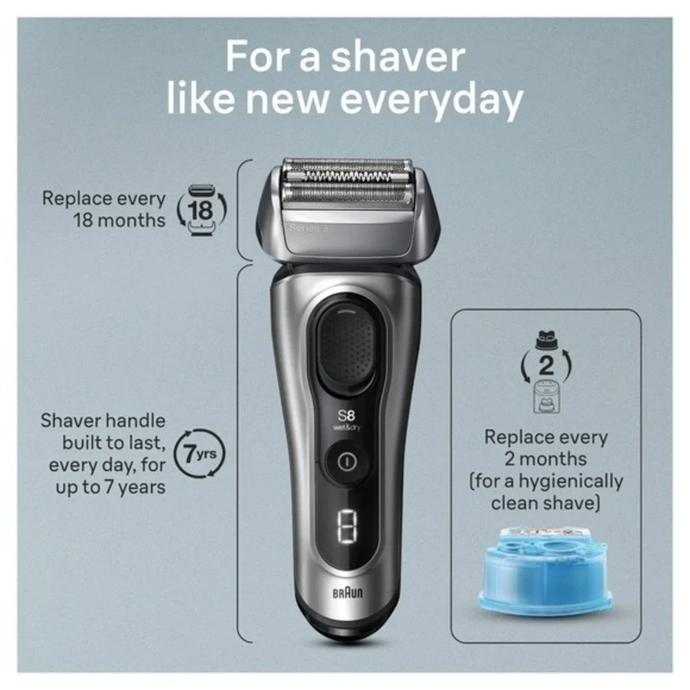 Braun Series 8 8567cc 5 in 1 Mens Electric Foil Shaver Smart-Care Center Razor A